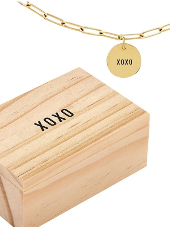 Santa Barbara Design Studio Jewelry - Link Chain Charm Necklace - XOXO